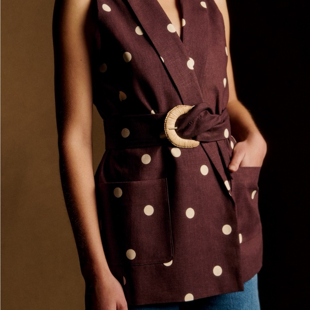 ISO Sezane Martina Polka Dot Vest